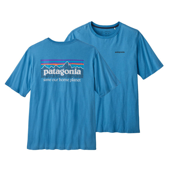 Patagonia Men's Anacapa Blue Short Sleeve P-6 Mission Organic Tee T-Shirt - S - Picture 1 of 6